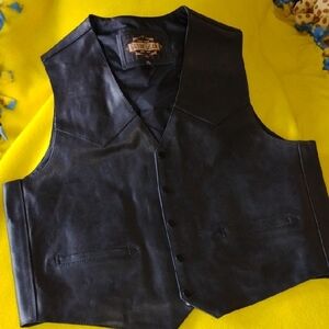 Textured Black Sleeveless Vest with V-Neck
